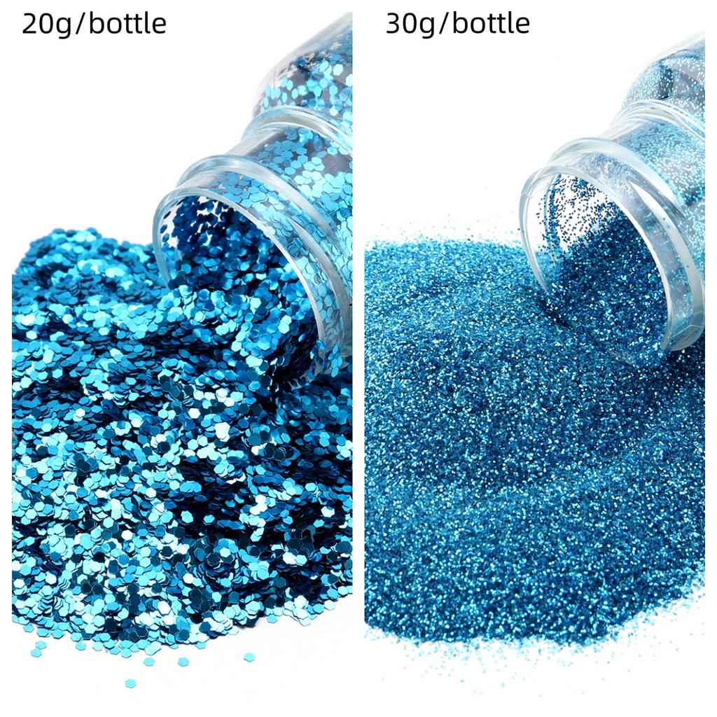 20/30g Glitter Sprinkles Powder Colorful Hexagonal Sparkly Powder Nail Art For Handicraft Creative Nail Paillette Decoration