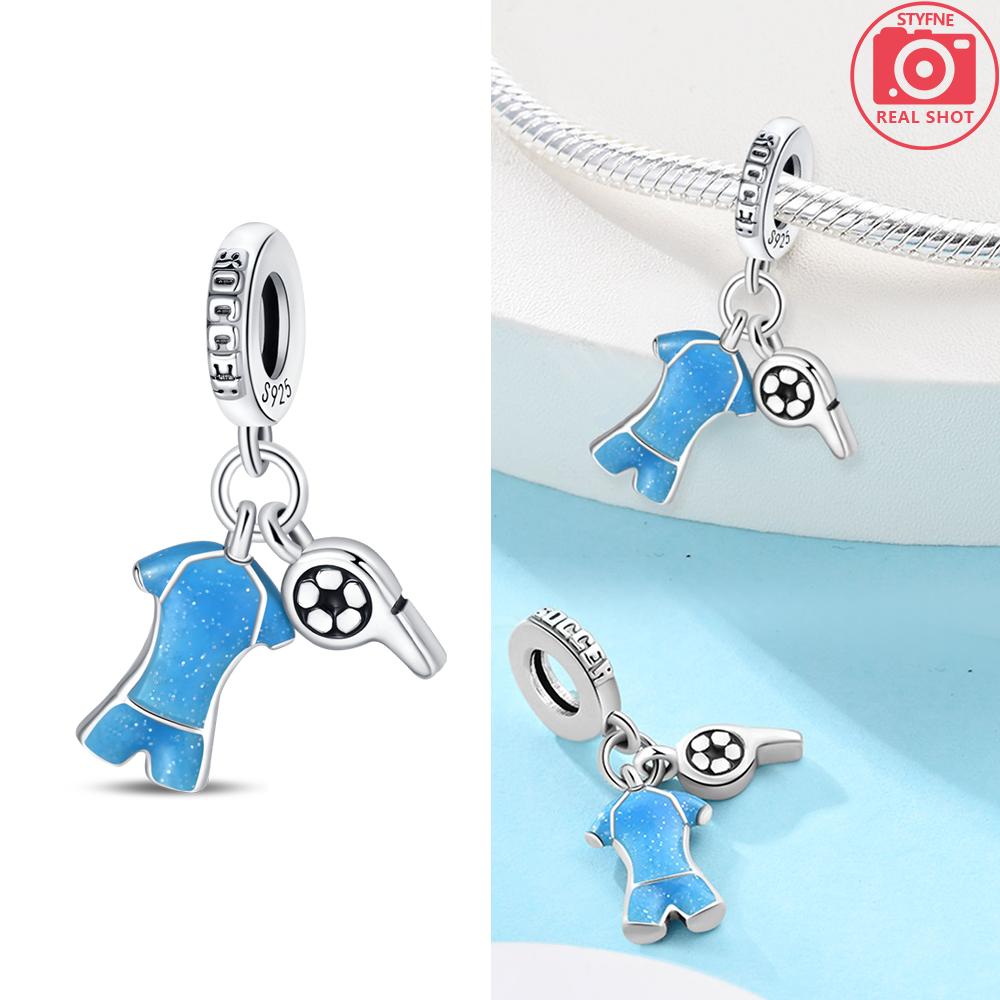 Copper Blue Heart Game Console Camera Football T-Shirt Charm For Original Bracelet Woman Girl Jewelry