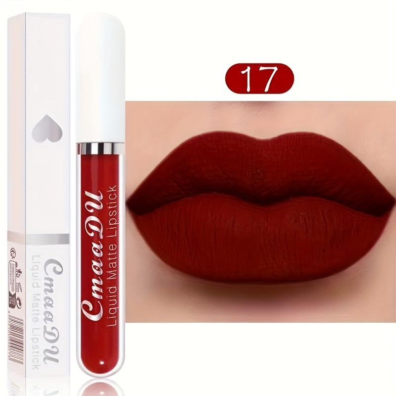 Seksowny aksamitny matowy błyszczyk w płynie szminka błyszczyk Beauty Red Nude wodoodporny długotrwały makijaż