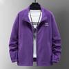 Giacca casual tinta unita in pile polare double face in pile autunno e inverno da uomo, taglie forti, 4XL-12XL