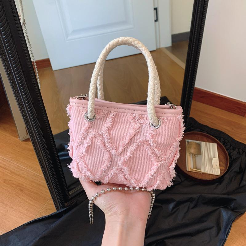 Rhombus denim summer new personalized fashion large capacity shoulder bag mini messenger small square bag