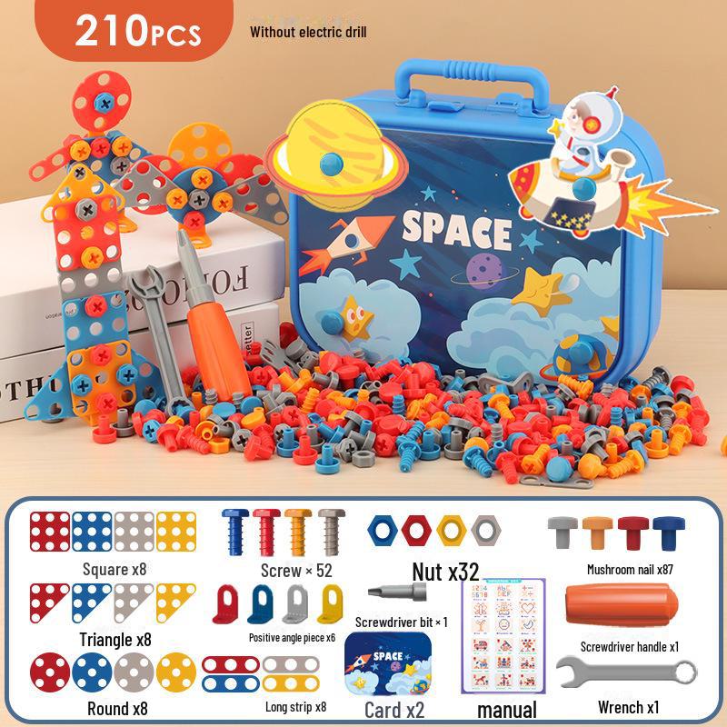 Children's Educational Screw Assembly Toy: Electric Drill & Tool Box for Boys