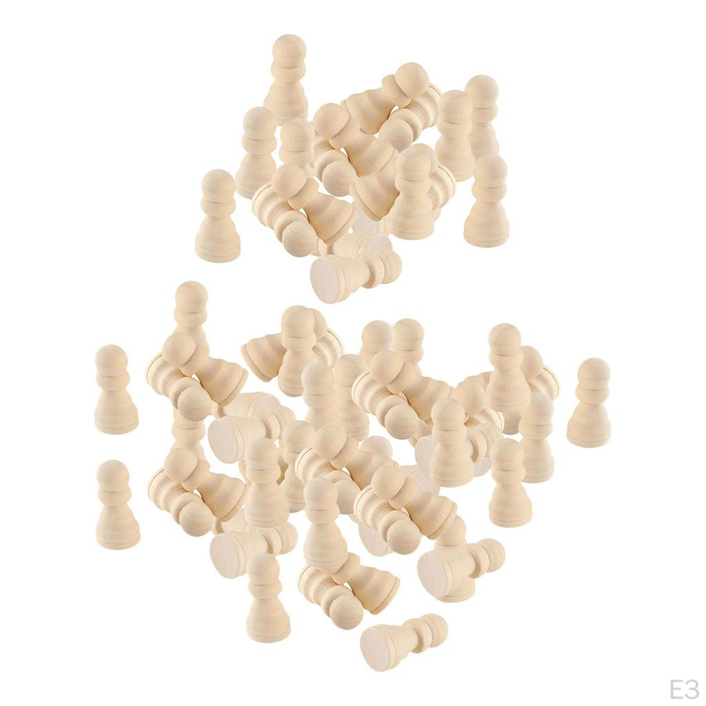 Pieces, Wooden Chess Set, Peg Dolls for Painting, Projects, Home Decoration