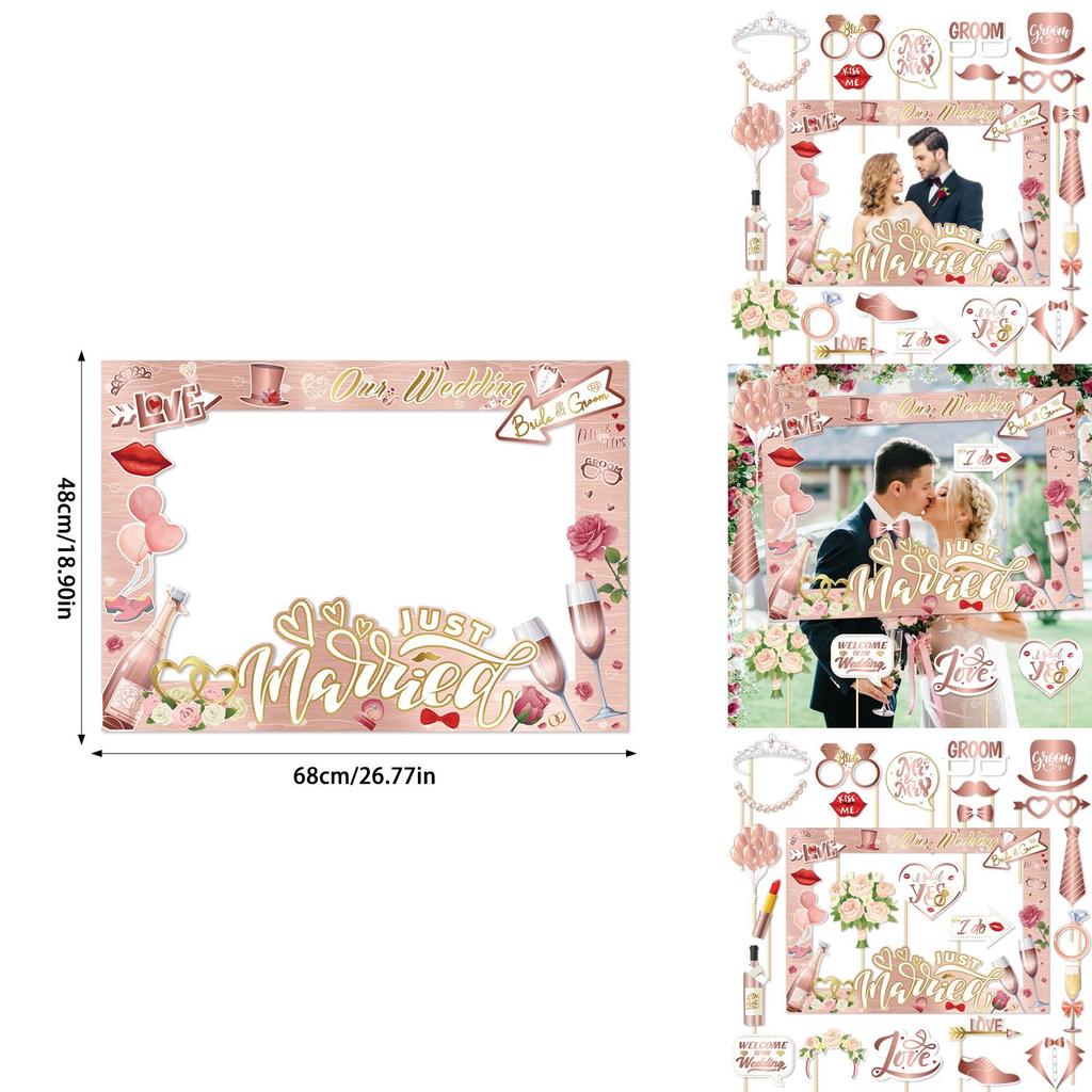 Wedding Venue Decor With Paper Photo Frame Props For Marriage Reception