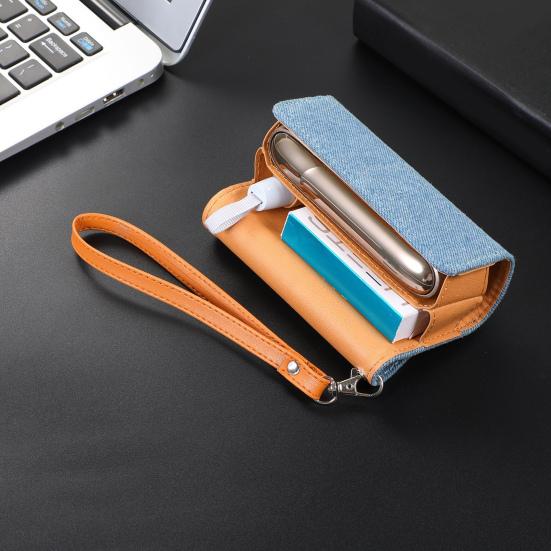 Protective Cover Soft Anti-scratch Portable E-cigarette Faux Leather Wallet Case for IQOS 3.0/3 DUO