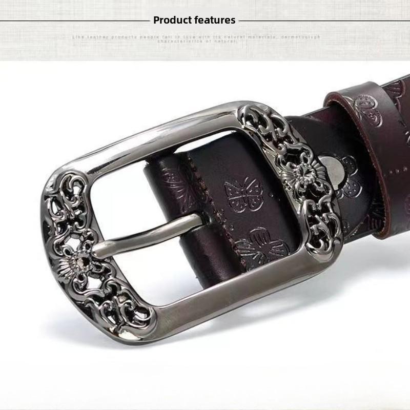 Belt Women's Versatile, New Retro Pin Buckle Printed Belt Fashion Casual Decoration Jeans Belt