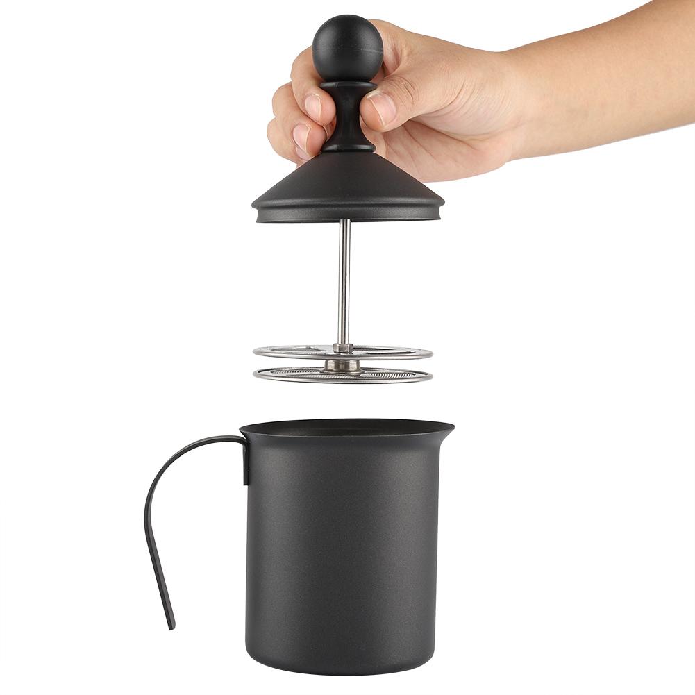 Stainless Steel Manual Double Mesh Milk Frother Foam Maker Coffee Decoration Tool (400ml)