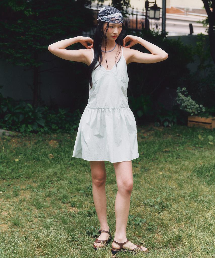 Ceme V-Neck Shirring Mini Dress(Mt)