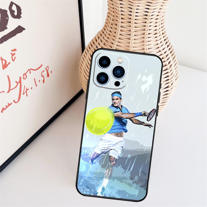 Tennis Roger Federer RF Cover Case For iPhone 14 Pro 11 16 15 Pro Max 12 13 Mini Plus XS X XR Funda
