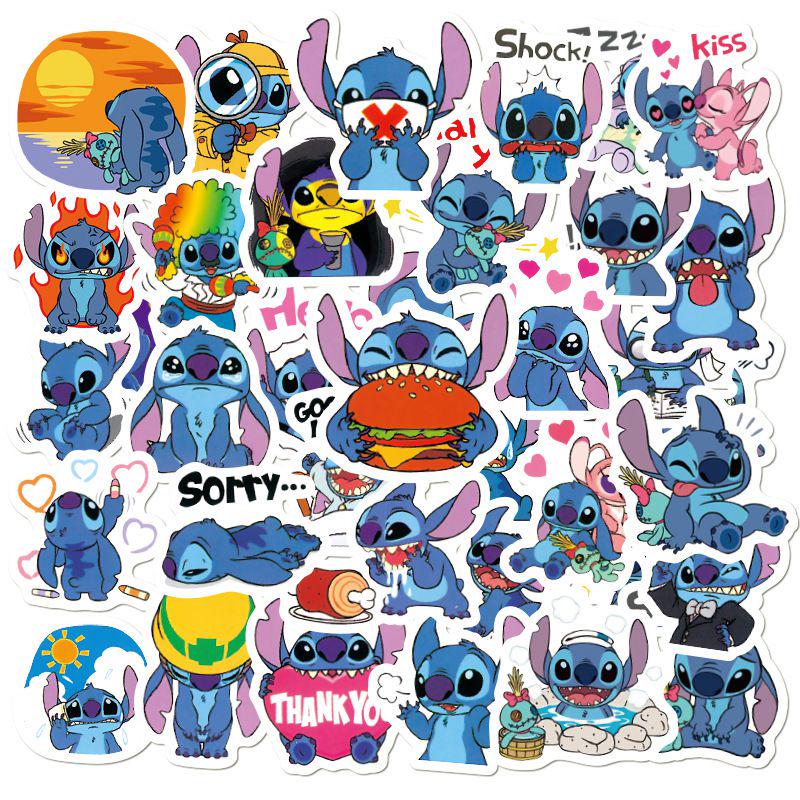 50Pcs Lilo Stitch Cute Cartoon Stickers For Skateboard Luggage Laptop Notebook 50Pcs Lilo Stitch Cute Cartoon Stickers For Skateboard Luggage Laptop Notebook