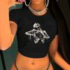 Spring and Summer Hot-selling New European and American Simple and Fashionable Multi-pattern Heat Transfer Trendy Girl Slim Short Sleeves