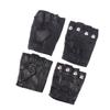 1 Pair Unisex Black Pu Leather Fingerless Gloves Female Half Finger Driving Women Men Sports Guantes Motor Punk Gloves