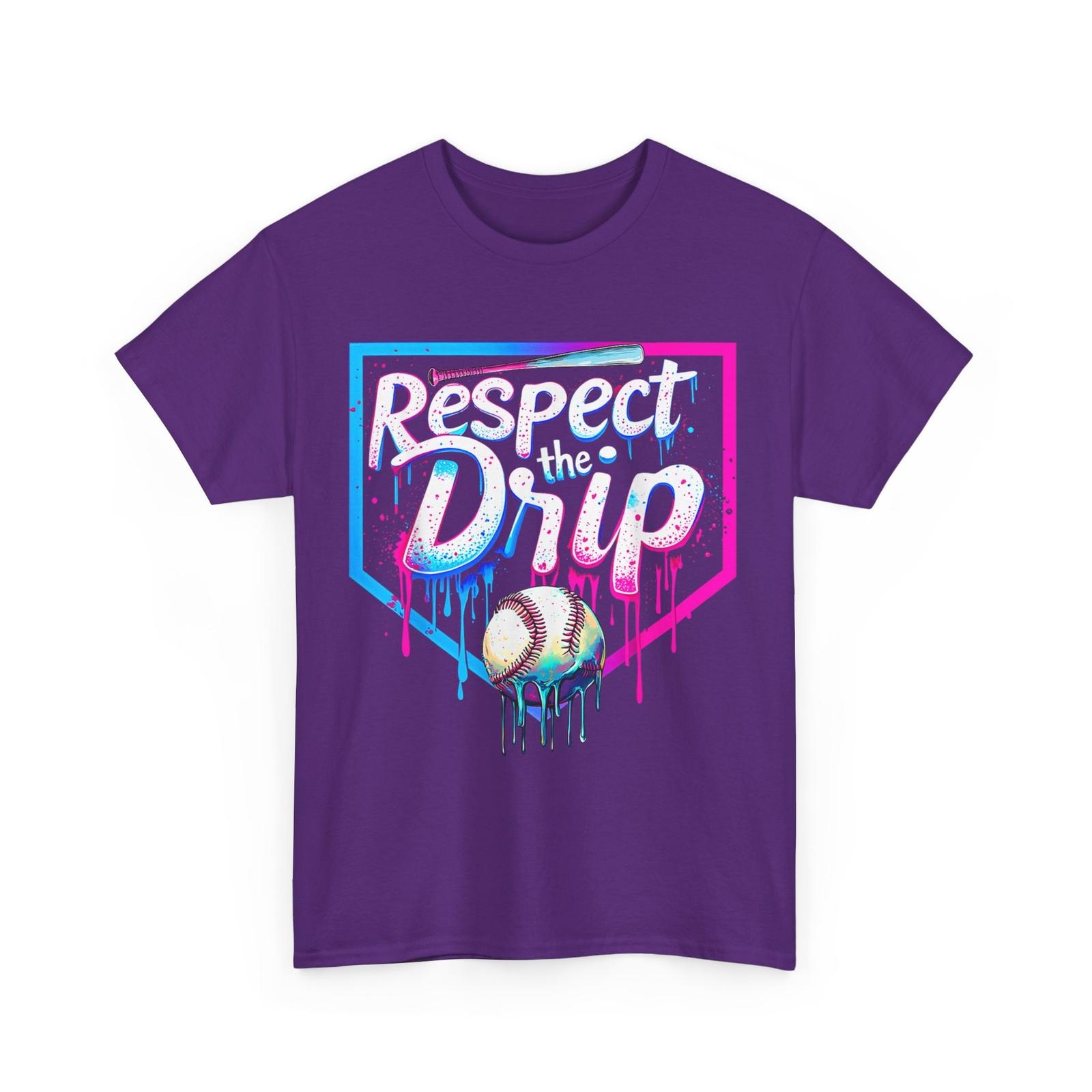 Baseball Drip T-shirt, Ice Cream Drip Baseball Sports Lovers Men Boys Shirt XXL