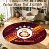 Round Rug Custom NameGalatasaray FC Pattern Non Slip Carpet Home Floor Decor