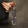 Y2K Pink Ribbon Bowknot Pearls Bag Pendant Charm Keychain Elegant Beaded Keyring Sweet Key Chains Phone Key Bag Hangings
