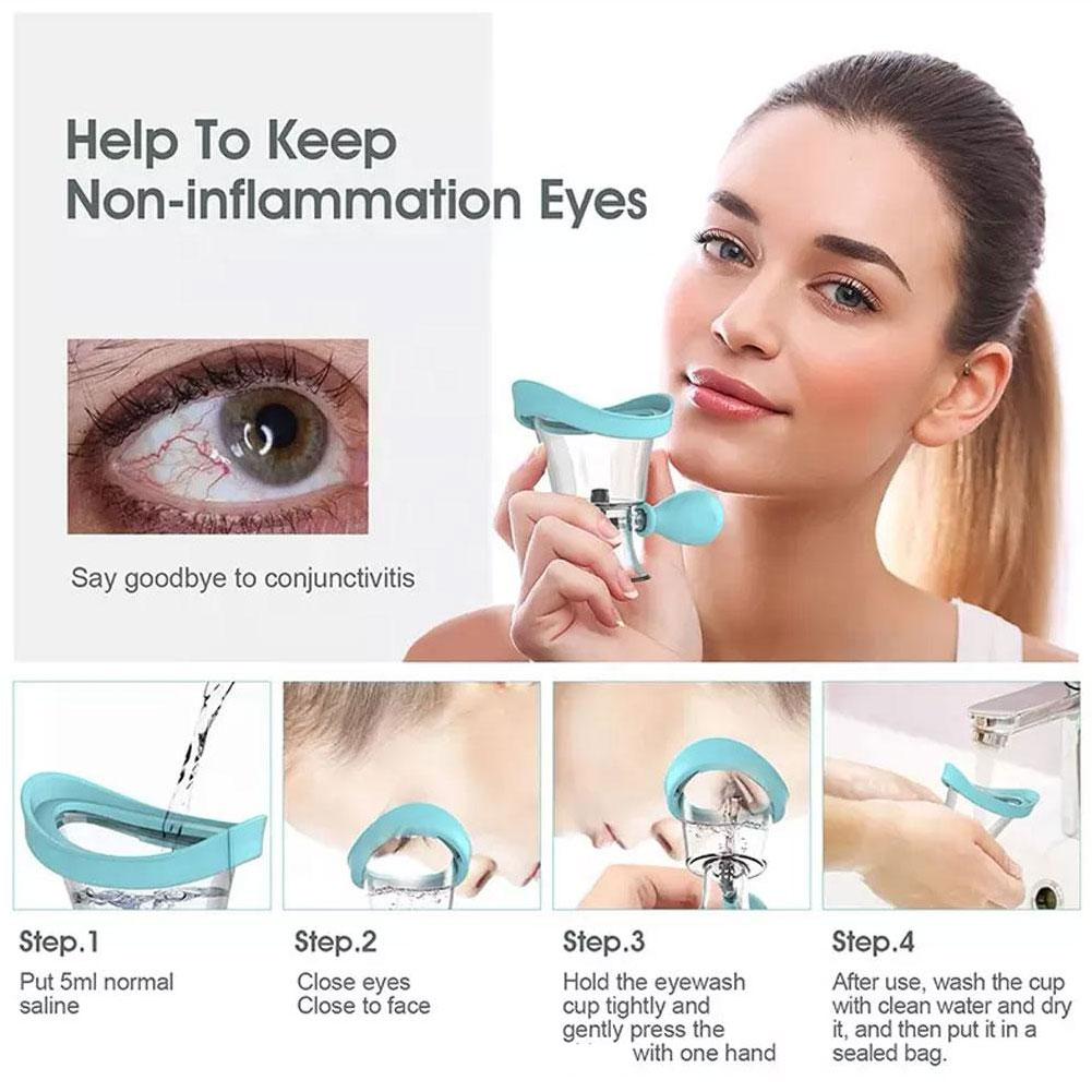 1PC Soft Silicone Eye Wash Cups Eyes Cleaner Flushing Rinse Cups Resuable Bath Eyewash Cups for Students New Health and Beauty
