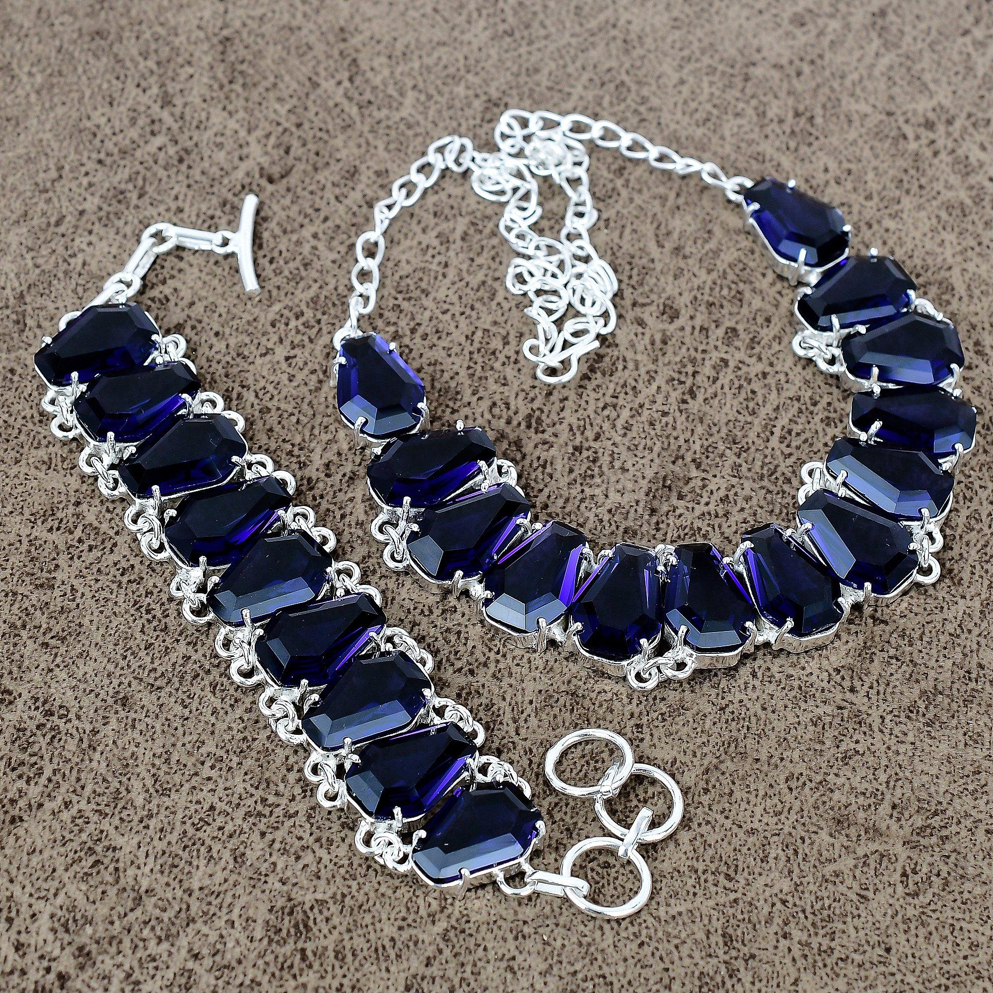 

Amethyst Gemstone Handmade 925 Sterling Silver Jewelry Set KKG-446