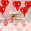 18-Inch Red Love Heart Star Foil Balloons Inflatable Helium Party Decor for Weddings Birthdays Celebrations 5 or 10 Pcs Set