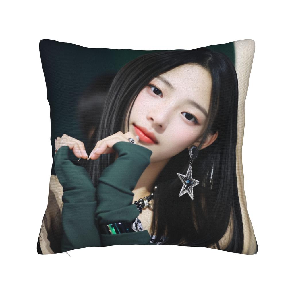 Kpop Style Girl Minji Bunnies Art Pillow Case Print Pillow Cover Retro Trendy Pillowcases For Living Room Sofa
