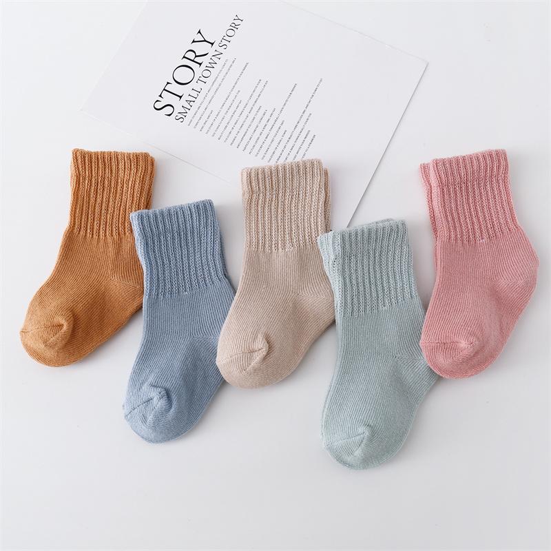 Lawadka 6 Paare/Set 0-12 Monate Neugeborenes Baby Junge Mädchen Socke Baumwolle Uni Weich Säuglingssocken für Mädchen Jungen Frühling Herbst Korea Stil