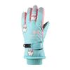Kids Ski Gloves With Cartoon Space Print Warm Fleece Lined Touchscreen Windproof Winter Mittens Boys Girls