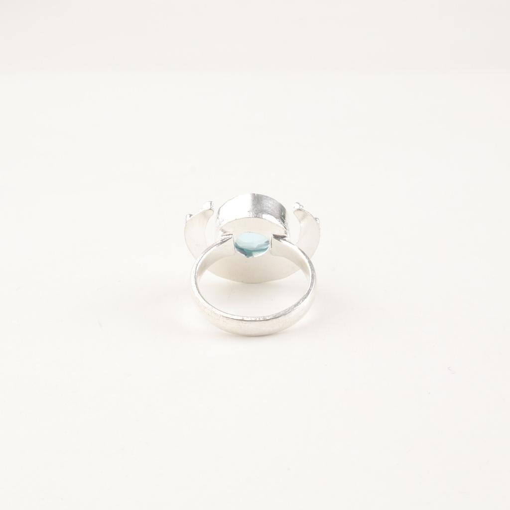 Sky Blue Topaz Gemstone 925 Sterling Silver Ring Handmade Jewelry Gift For Women RR-48-2