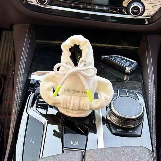 Christmas Gear Shift Hoodie Cozy Car Shift Knob Cover Gear Shift Knob Sleeve for Cars Soft Plush Gear Stick Costume for Most Vehicles