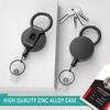 Retractable Keychain Badge Reel Holders Metal Heavy Duty With Carabiner Belt Clip And Key Ring For ID Card Name Holder