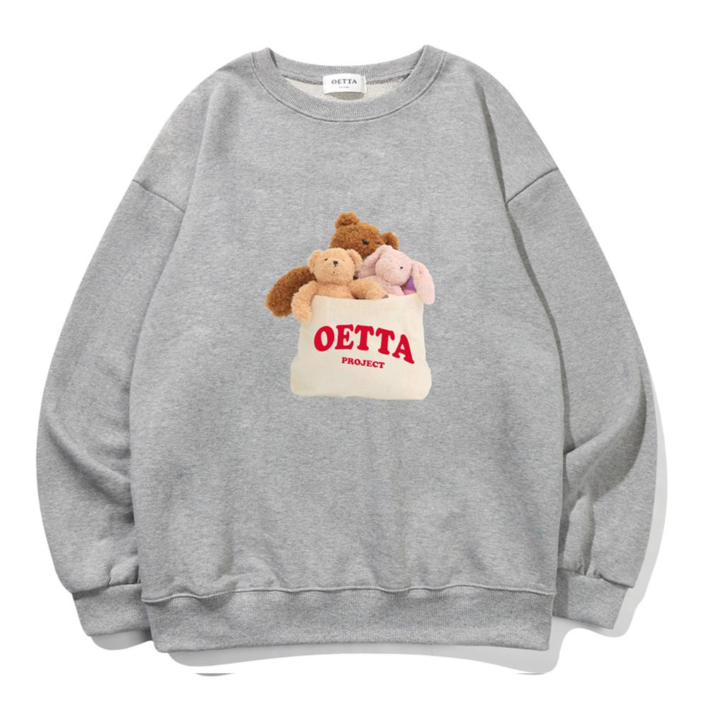 Толстовка оверсайз с мишкой Тедди Yda Friends_Ot3D031Gy Gray/M