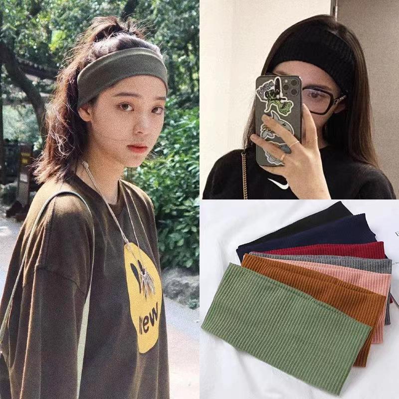 Sports Cycling Wash Face Hairbands Soft Korean Cotton Knitted Headband For Women Girls Bandanas Fashion Hair Accessories