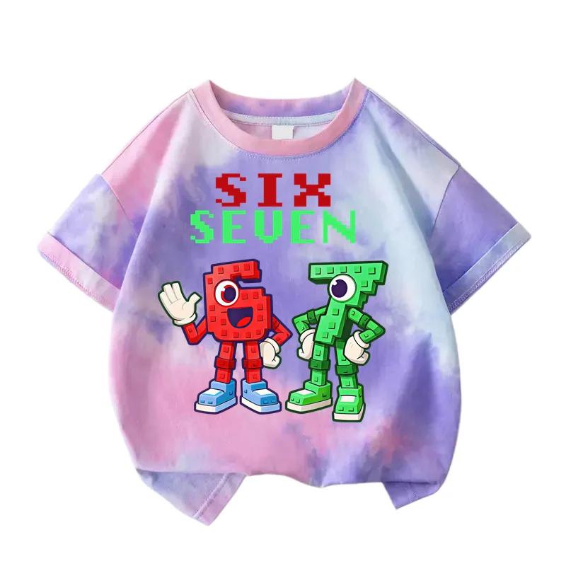 Summer Trendy Six Seven 67 Print Tshirt T-Shirt Kids Boys Girls Casual Short Sleeve