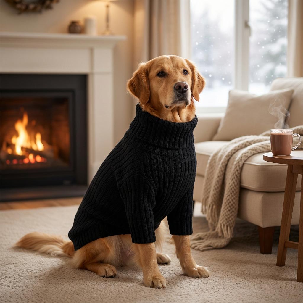 Extra Large High Neck Knitted Dog Sweater with Legs for Autumn/Winter (4XL-5XL)