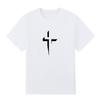 Men Black Print T-shirt Modern Streetwear Crew  No-Cut Transfer Print Cotton Tshirt