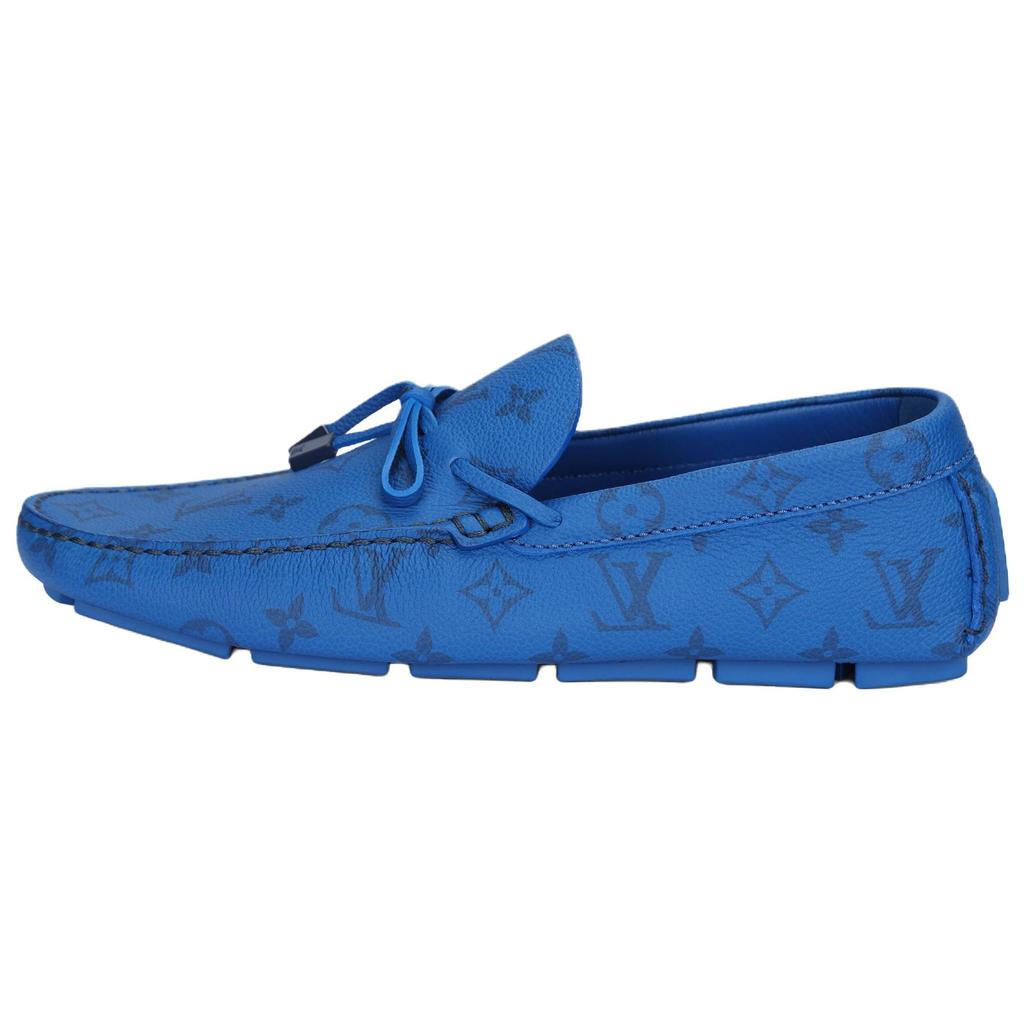 LOUIS VUITTON Driver Moccasin Shoes 'Blue Monogram' 1AAQ02