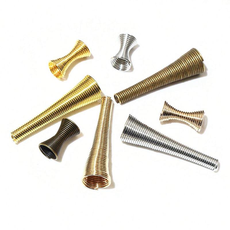 15-30pcs Spring Funnel Shape Spacer Beads Caps DIY Beading Supplies Cone Spring Coil End Caps For Jewelry Makings Accessories