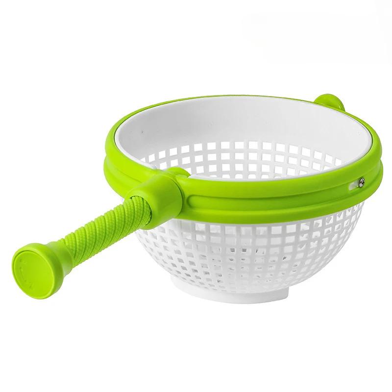 Rotating Drain Basket for Vegetables and Fruits Cleaning Salad Spinner Washing Dehydration Basket Kitchen Cool Gadgets