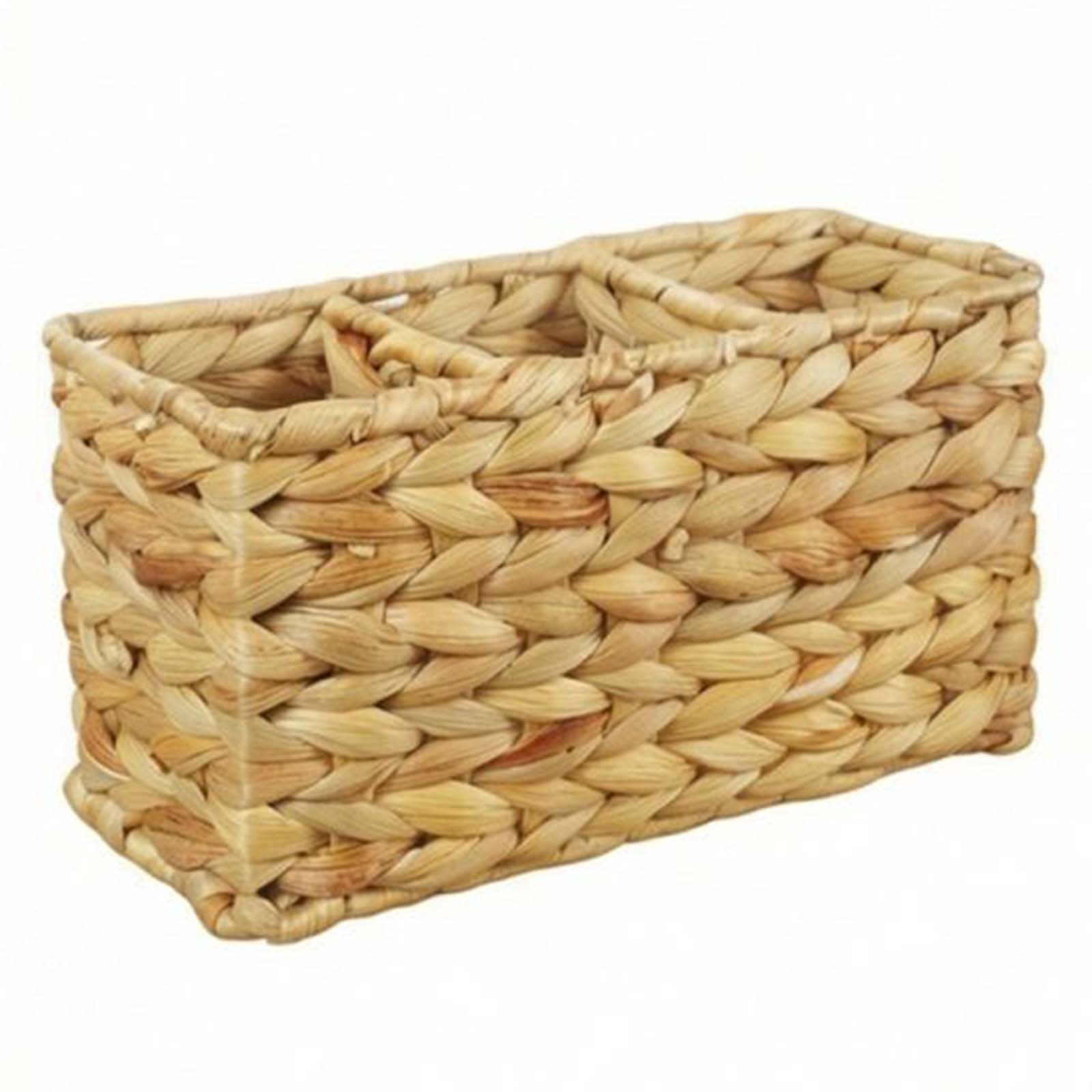 Woven Three Compartment Storage Basket , Storage Basket , Rattan Storage Basket Multifunctional Home Organizer One Size хаки