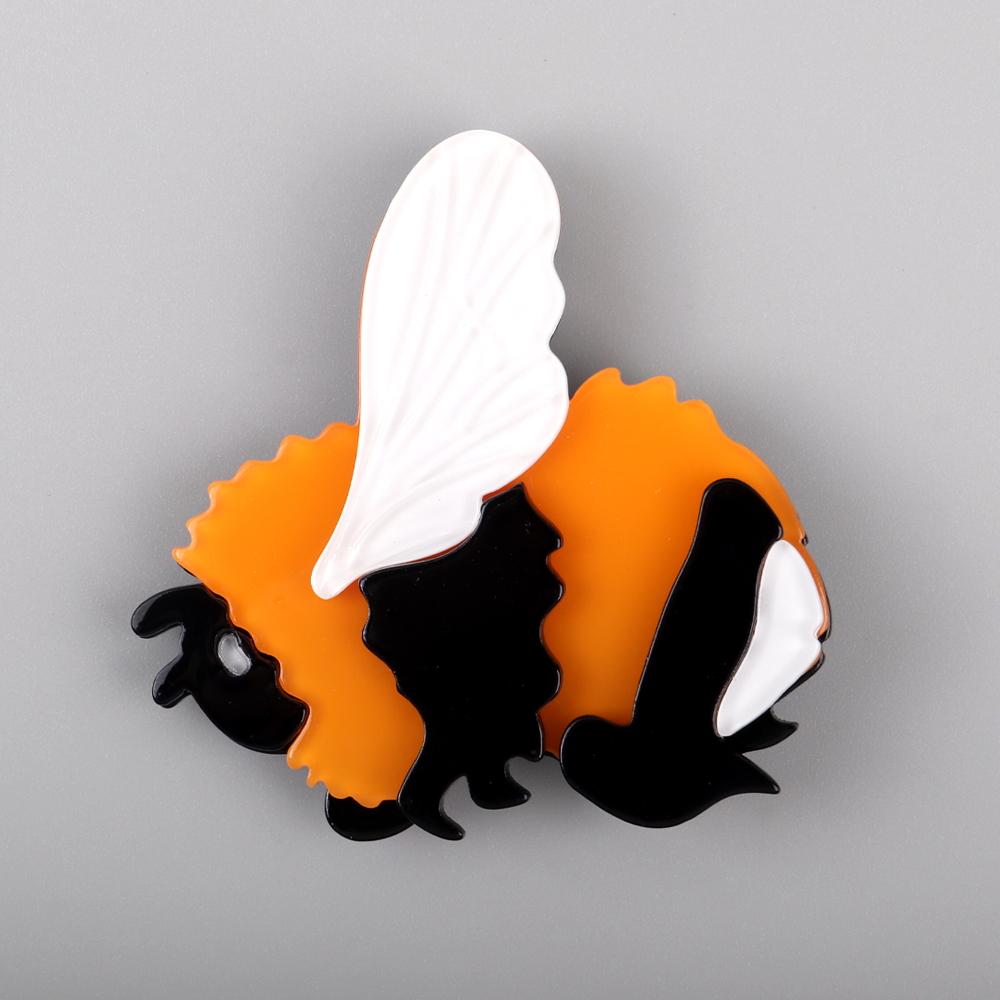 Hot Hornet Pattern Acrylic Brooches Animal Wasp Colorful Resin Brooches Pins for Women Girl Handmade Clothing Accessories