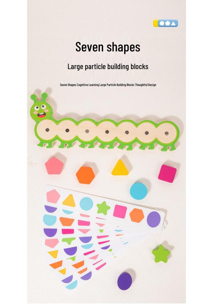 Caterpillar Wooden Shape Matching Logic Toy for Early Education
