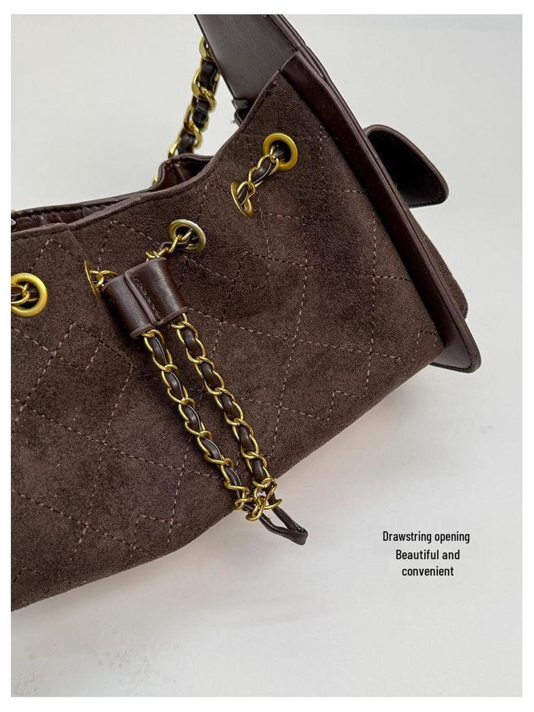 Hochwertige Wildleder-Ketten-Umhängetasche 2025 für Damen - Lässiger Herbst-Arbeitsweg