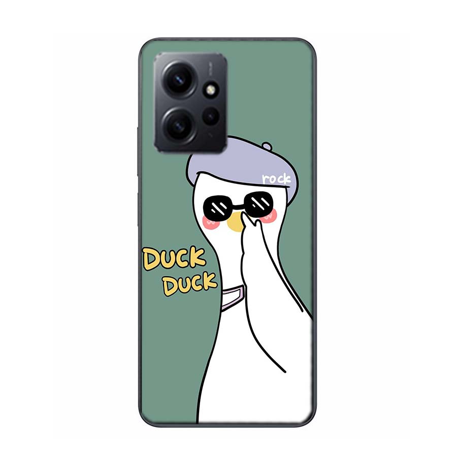 Cute Cartoon Duck Phone Case For Redmi 12 13C 12C 15C 9 10 10C Note 13 Pro Plus 14 15 Pro 9T 9C 9A TPU Soft Cover Clear Cell Cas
