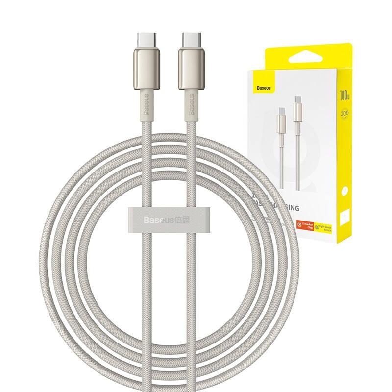 Kabel Usb-C Do Usb-C Baseus Tungsten Gold, 100W, 2M (Złoty)