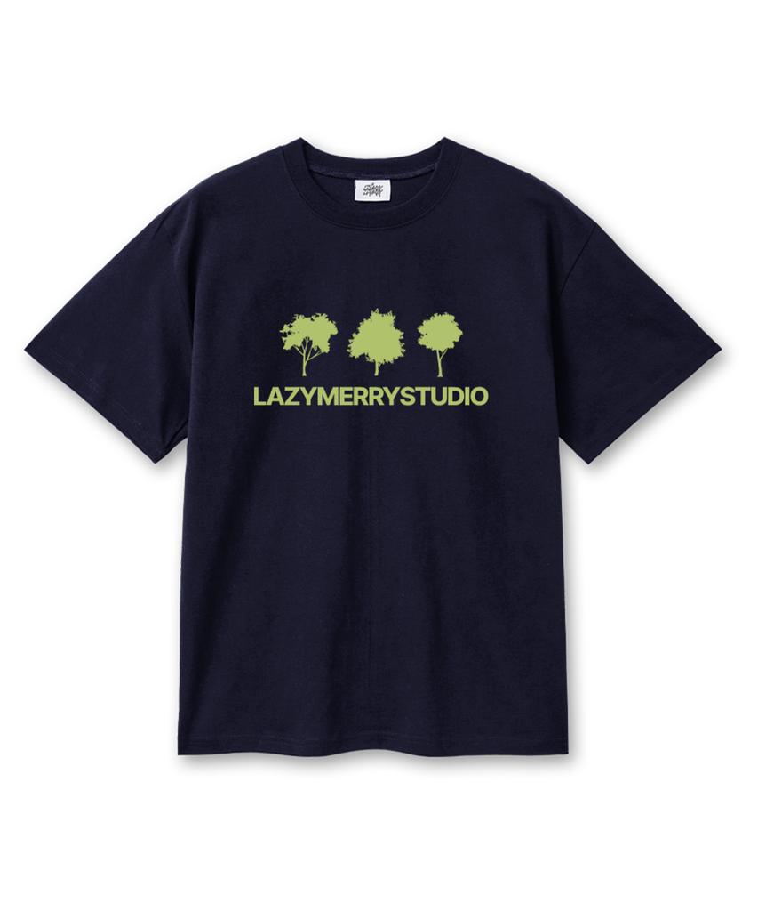 Leijimeli Studio 20-Count Cotton Oversized Short Sleeve T-Shirt Navy