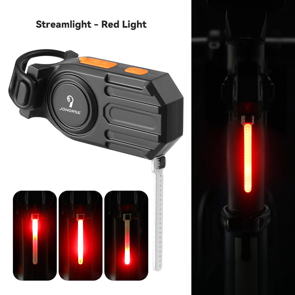 JOHORSE Bike Taillight USB Rechargeable Rear Light Cycle Warning Light Support Multiple Lighting