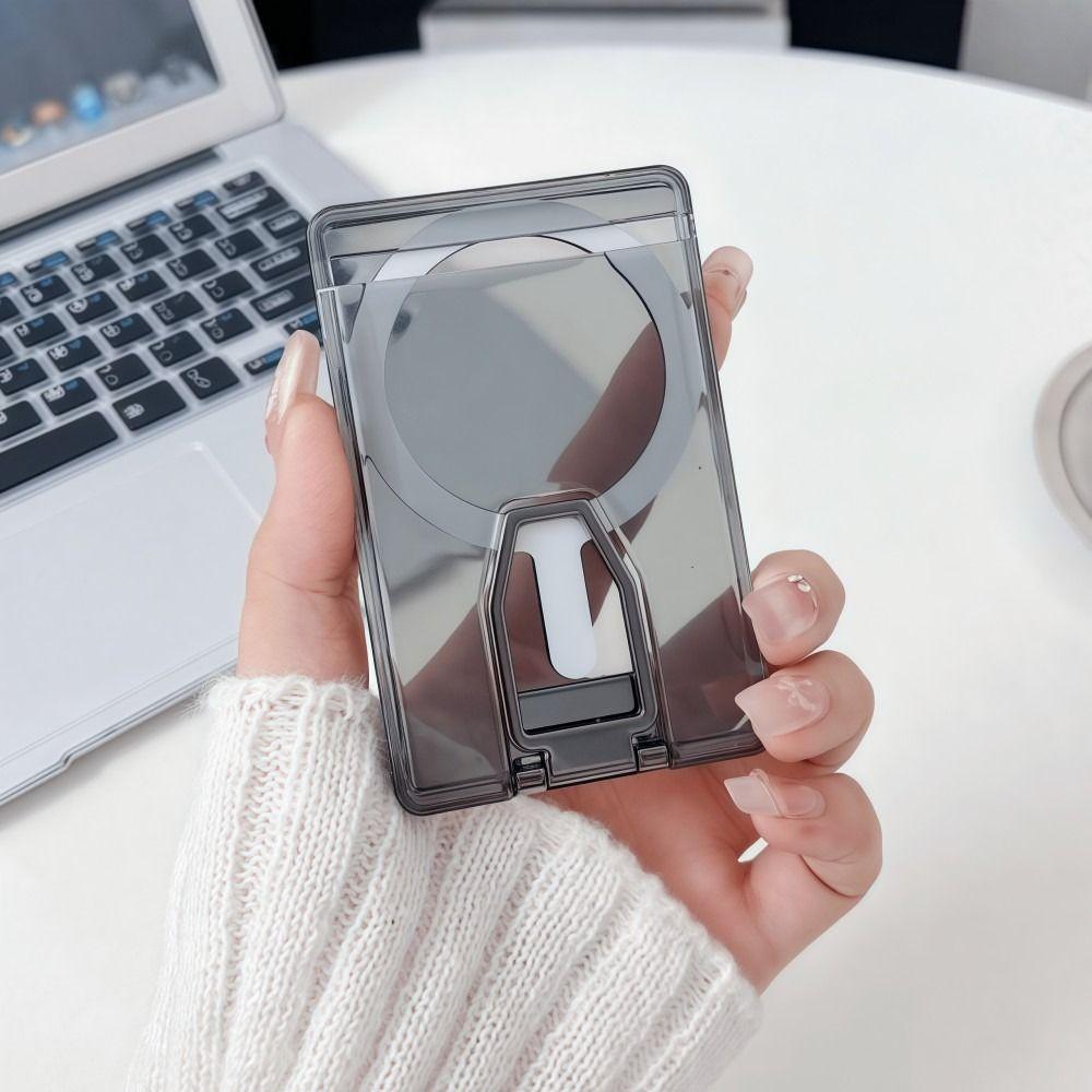 Scratch-resistant For MagSafe Wallet Transparent Simple Phone Magnetic Card Holder Acrylic for iPhone 17 16 15 14 13 12 11