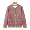 Women's Floral Fleece-Lined Cardigan for Seniors