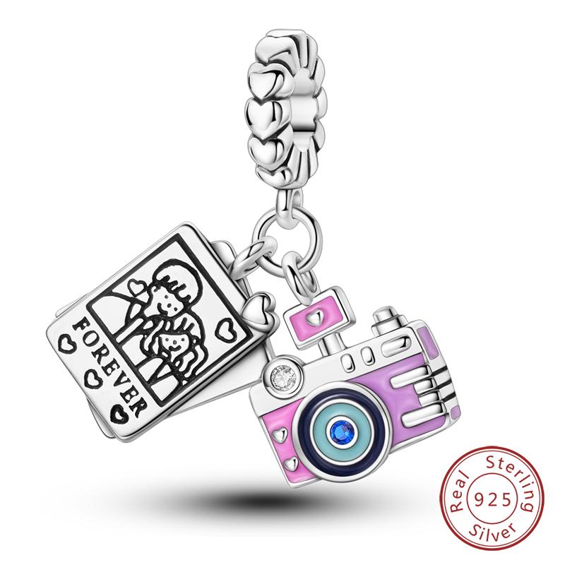 copper Camera Pendant Charm Fashion Travel Collection Bead Charms Compatible With Womens Bracelets Do It Yourself Jewellery Gifts