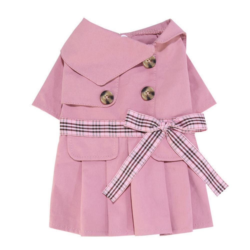 Small and Medium-sized Dog Couple's Pure Cotton Pendulum French Cat Trench Coat Skirt Dog Cat Pet Clothes Dog Supplies