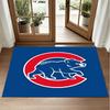 Chicago Cubs Design Crystal Velvet Rug Soft Decorative Mat for Bedroom Entrance