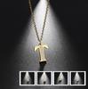 My Shape A-Z Letters Necklaces Girls Initials Alphabet Gold Color Chains Stainless Steel Rhinestone Name Pendant Choker Jewelry